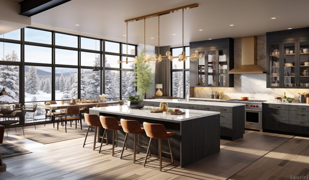 open concept kitchen living room